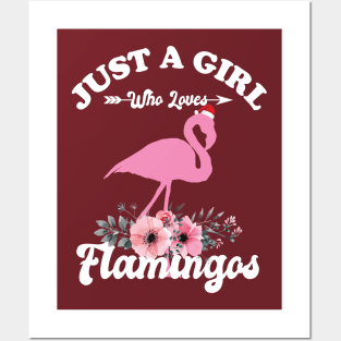 Just A Girl Who Loves Flamingos Posters and Art